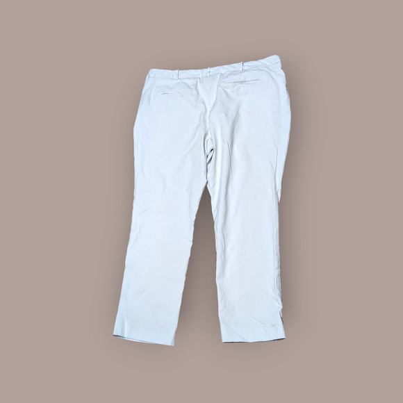 Worthington Plus Size 18 Womens White Ivory Slim Fit Trouser Dress Pants - Picture 3 of 5